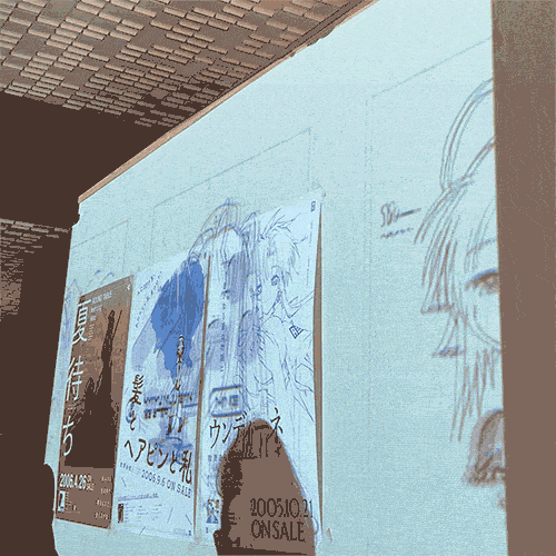 重なり合ったポスターとプロジェクターの映像。かわいさ無限！