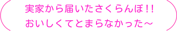 実家から届いたさくらんぼ！！おいしくてとまらなかった～